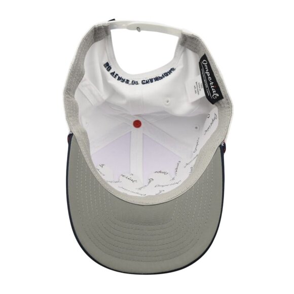 PGA Golf Cap Hat Imperial Mid Crown Snap Back 1916 Logo White Navy 50 Years - Picture 6 of 6